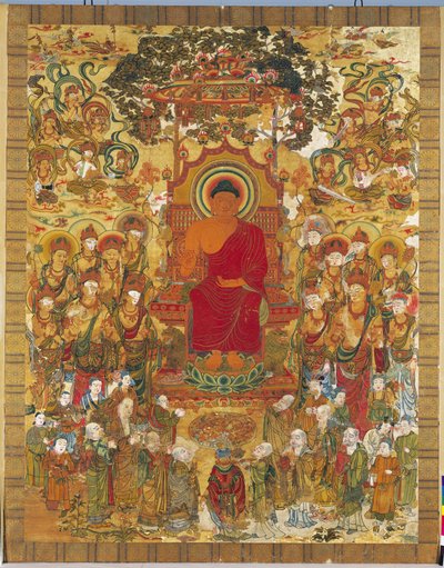Embroidery Illustrating Sakyamuni Preaching by Unknown